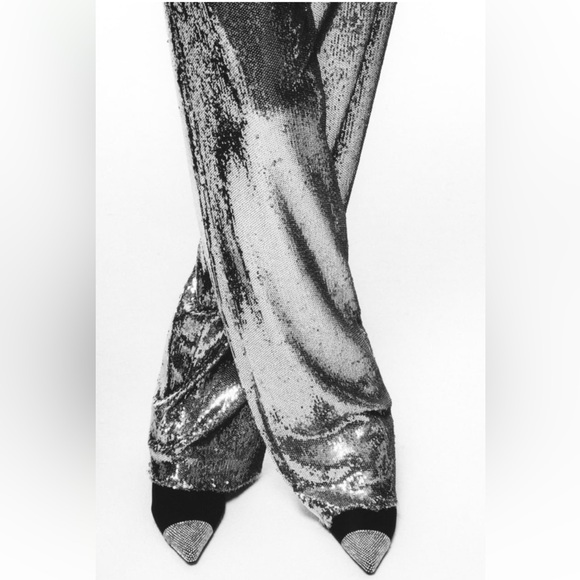 Zara straight leg sequin pants - Picture 2 of 5